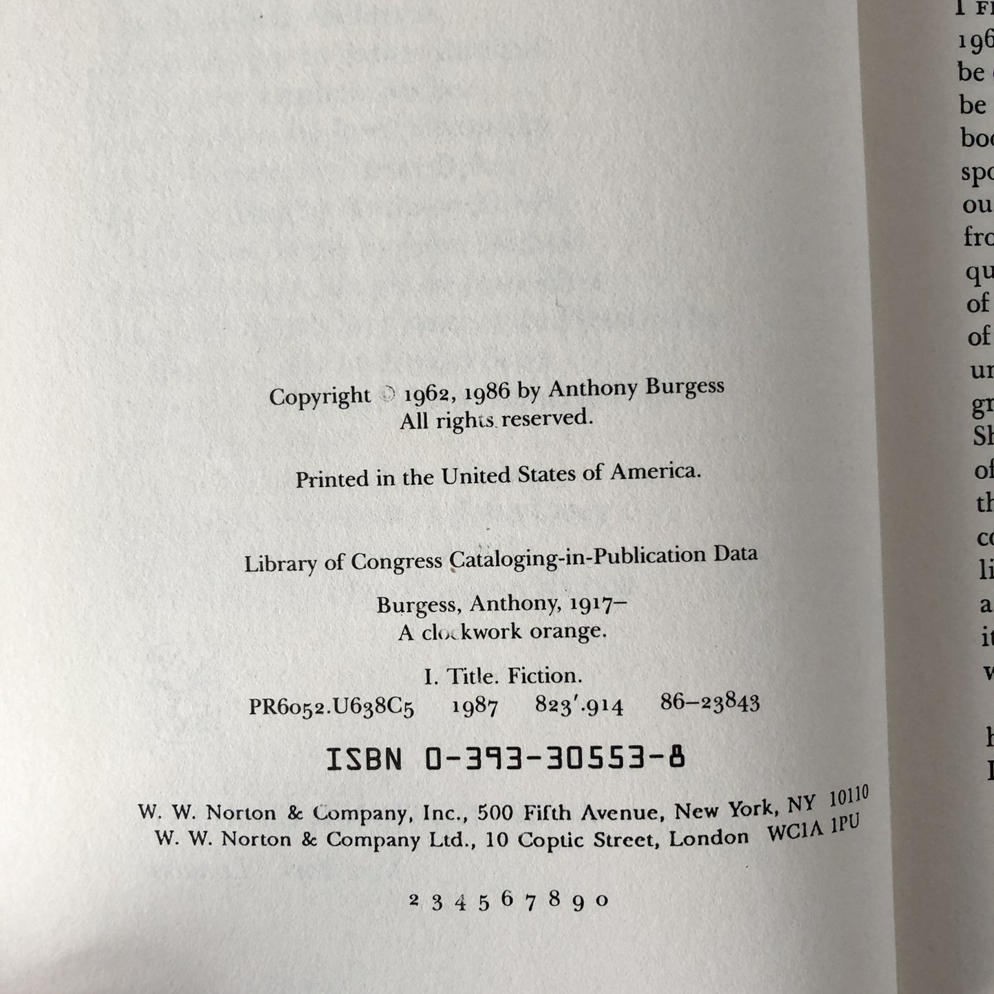 A Clockwork Orange by Anthony Burgess [1986 TRADE PAPERBACK] - Bookshop Apocalypse