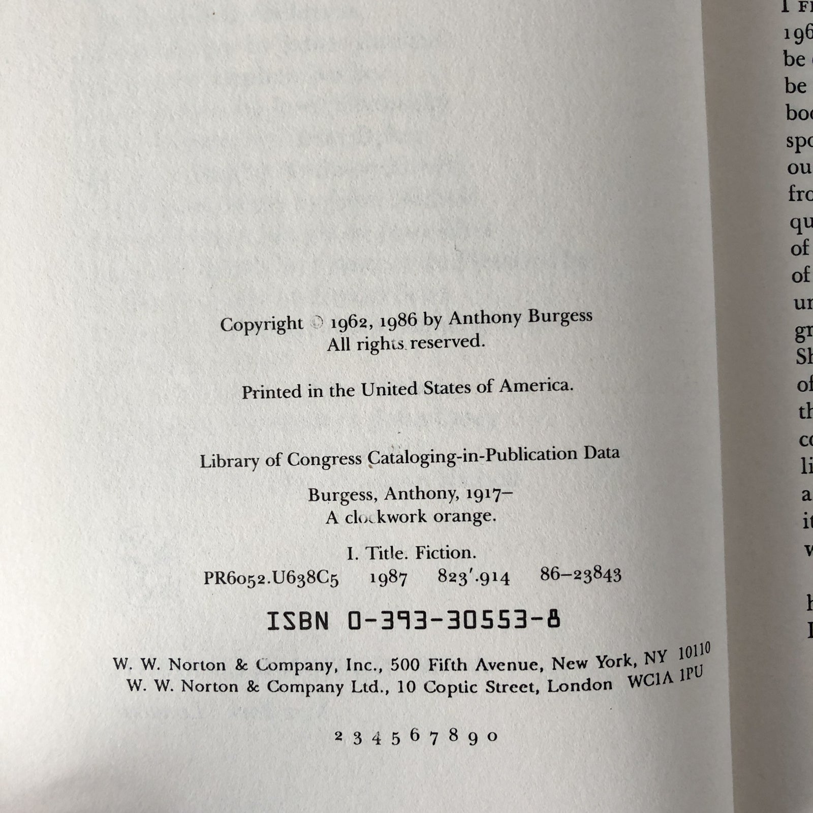 A Clockwork Orange by Anthony Burgess [1986 TRADE PAPERBACK] - Bookshop Apocalypse