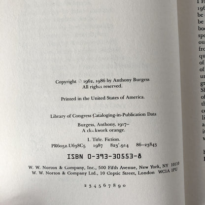 A Clockwork Orange by Anthony Burgess [1986 TRADE PAPERBACK] - Bookshop Apocalypse