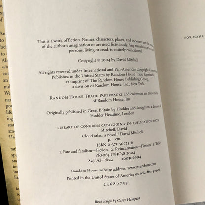 Cloud Atlas by David Mitchell [FIRST PAPERBACK EDITION / 2004] - Bookshop Apocalypse