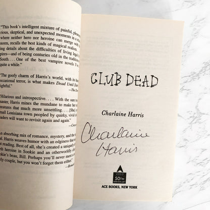 Club Dead by Charlaine Harris SIGNED! [FIRST EDITION PAPERBACK] 2003 • Sookie Stackhouse #3