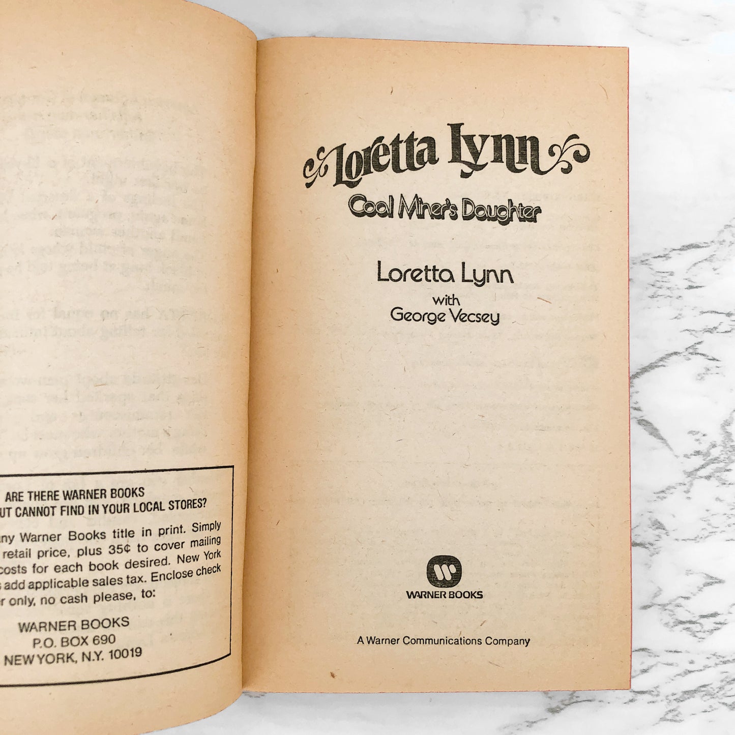 Coal Miner's Daughter by Loretta Lynn [FIRST PAPERBACK PRINTING] 1976 • Warner