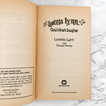 Coal Miner's Daughter by Loretta Lynn [FIRST PAPERBACK PRINTING] 1976 • Warner