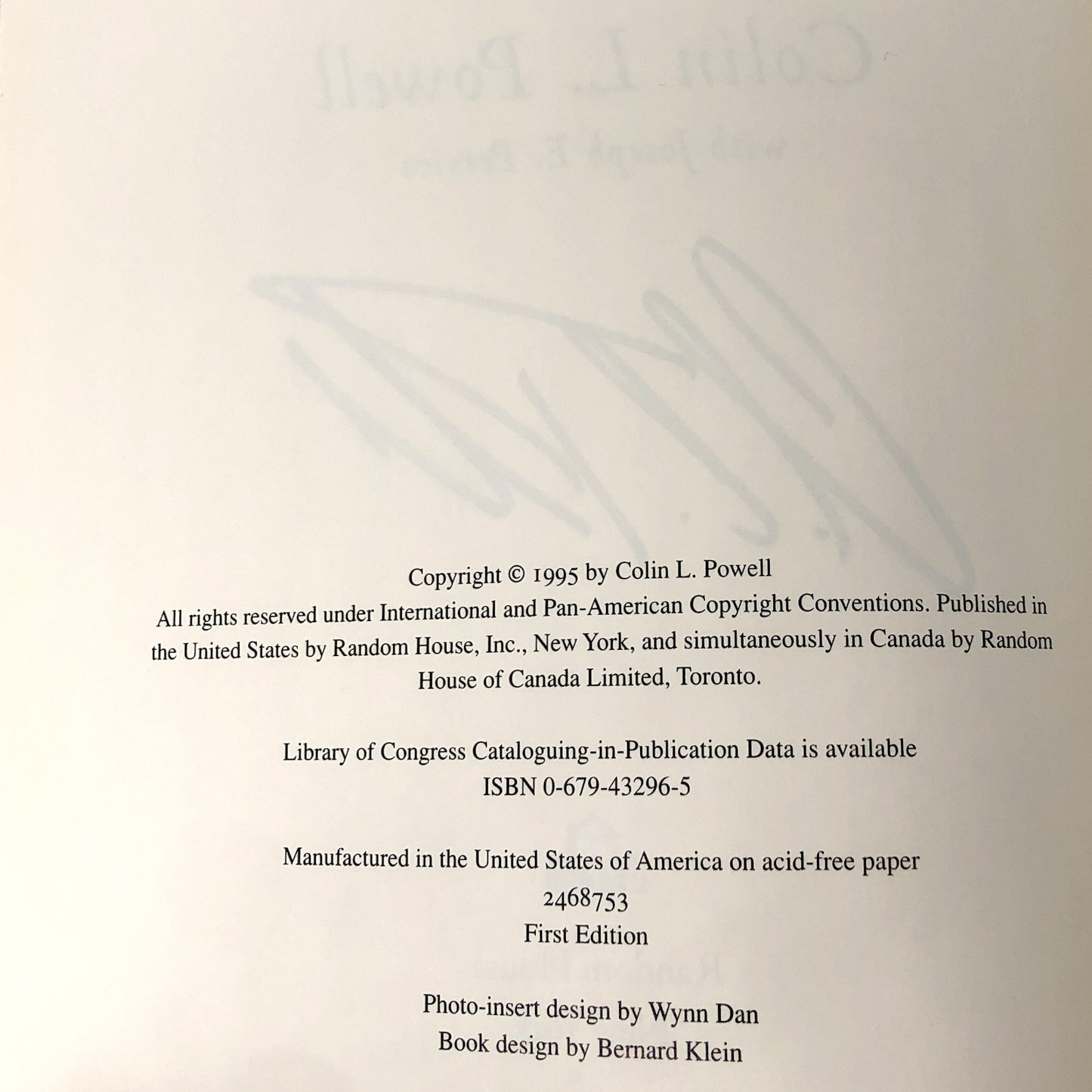 My American Journey by Colin Powell SIGNED! [FIRST EDITION] 1995