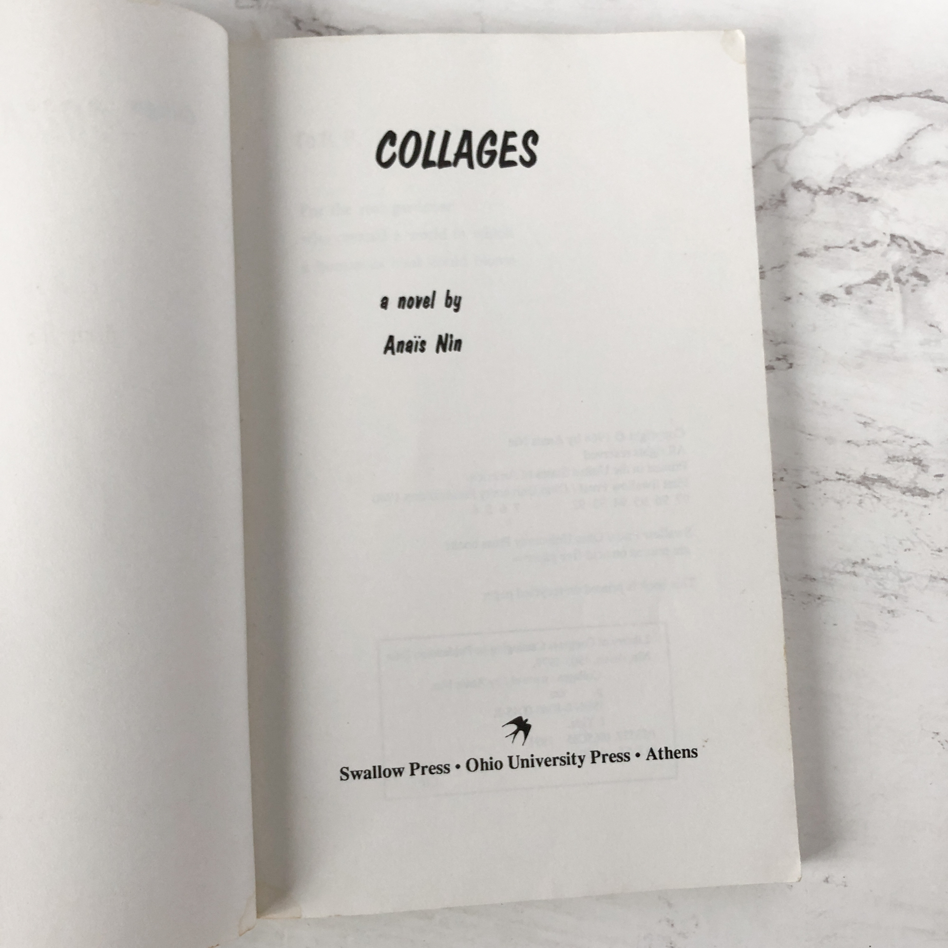 Collages by Anais Nin [1980 TRADE PAPERBACk] - Bookshop Apocalypse