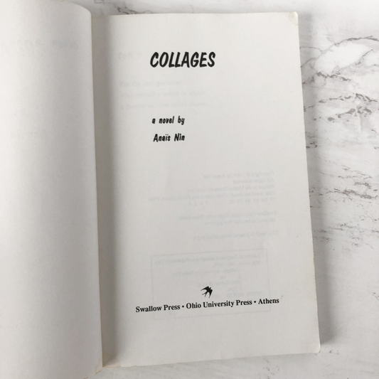 Collages by Anais Nin [1980 TRADE PAPERBACk] - Bookshop Apocalypse