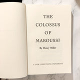 The Colossus of Maroussi by Henry Miller [TRADE PAPERBACK] - Bookshop Apocalypse