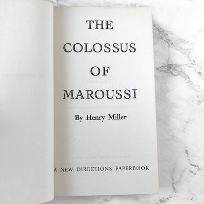 The Colossus of Maroussi by Henry Miller [1958 PAPERBACK]