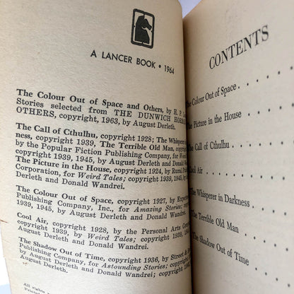 The Colour Out of Space & Others by H.P. Lovecraft [FIRST PAPERBACK PRINTING / 1964]