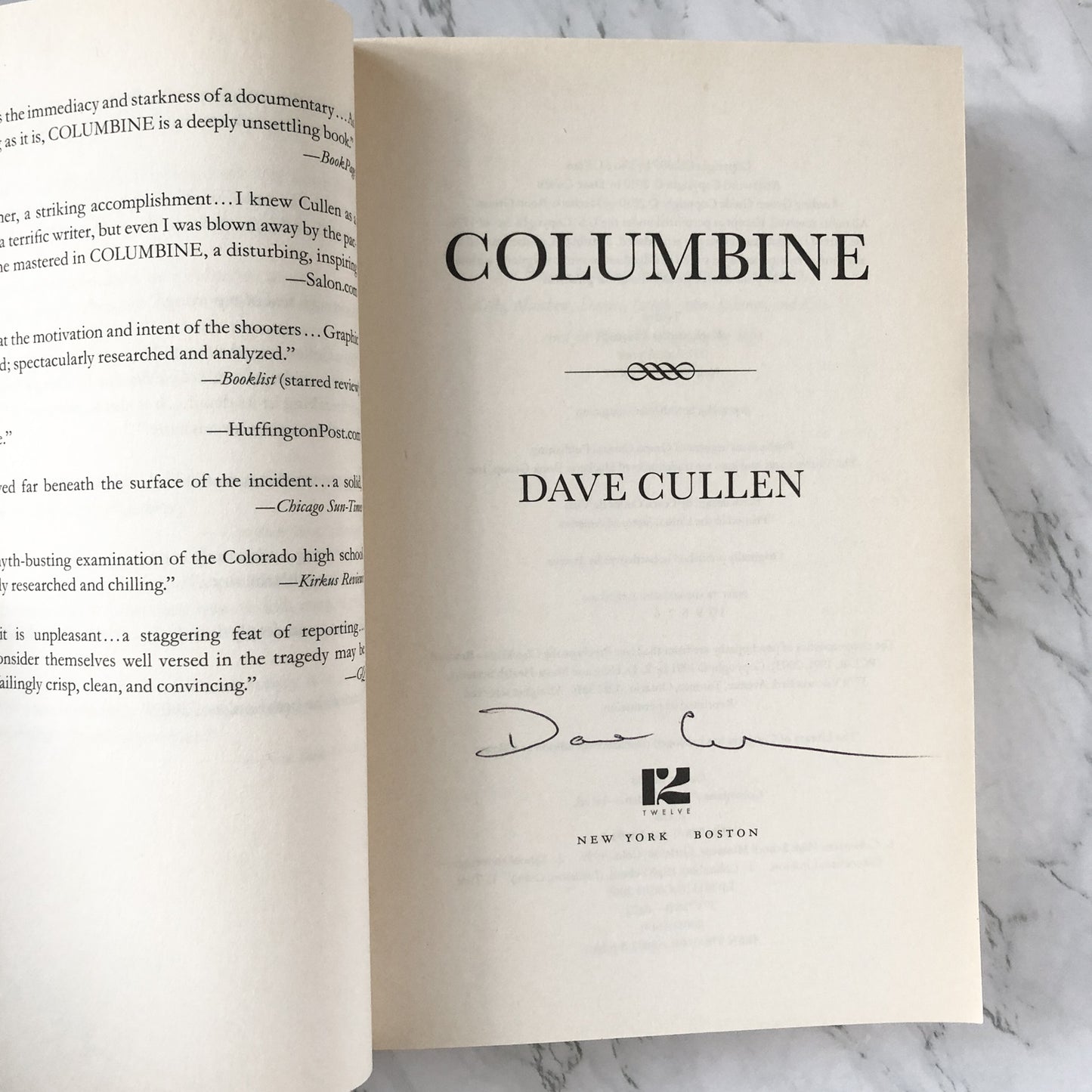 Columbine by Dave Cullen SIGNED! [TRADE PAPERBACK / 2010] - Bookshop Apocalypse