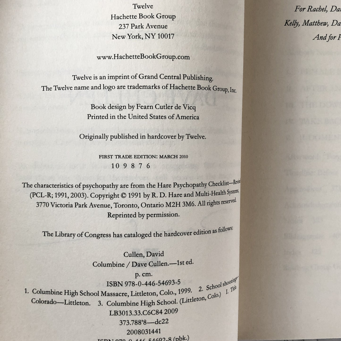 Columbine by Dave Cullen SIGNED! [TRADE PAPERBACK / 2010] - Bookshop Apocalypse