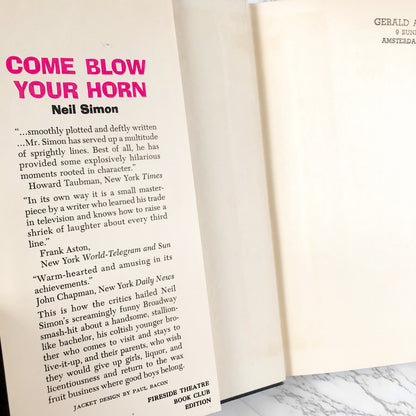 Come Blow Your Horn: A Play by Neil Simon [1961 HARDCOVER] BCE • Doubleday