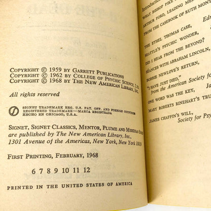 True Experiences in Communicating with the Dead by Martin Ebon [1968 PAPERBACK]