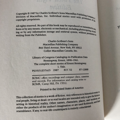 The Complete Short Stories of Ernest Hemingway - Bookshop Apocalypse