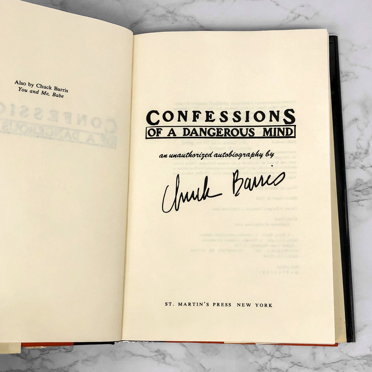 Confessions Of A Dangerous Mind by Chuck Barris [FIRST EDITION / FIRST PRINTING] 1984