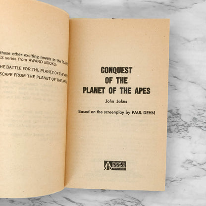 Conquest of the Planet of the Apes by John Jakes [MOVIE TIE-IN PAPERBACK / 1974]