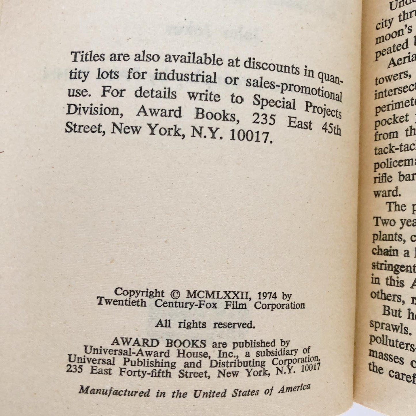 Conquest of the Planet of the Apes by John Jakes [MOVIE TIE-IN PAPERBACK / 1974]