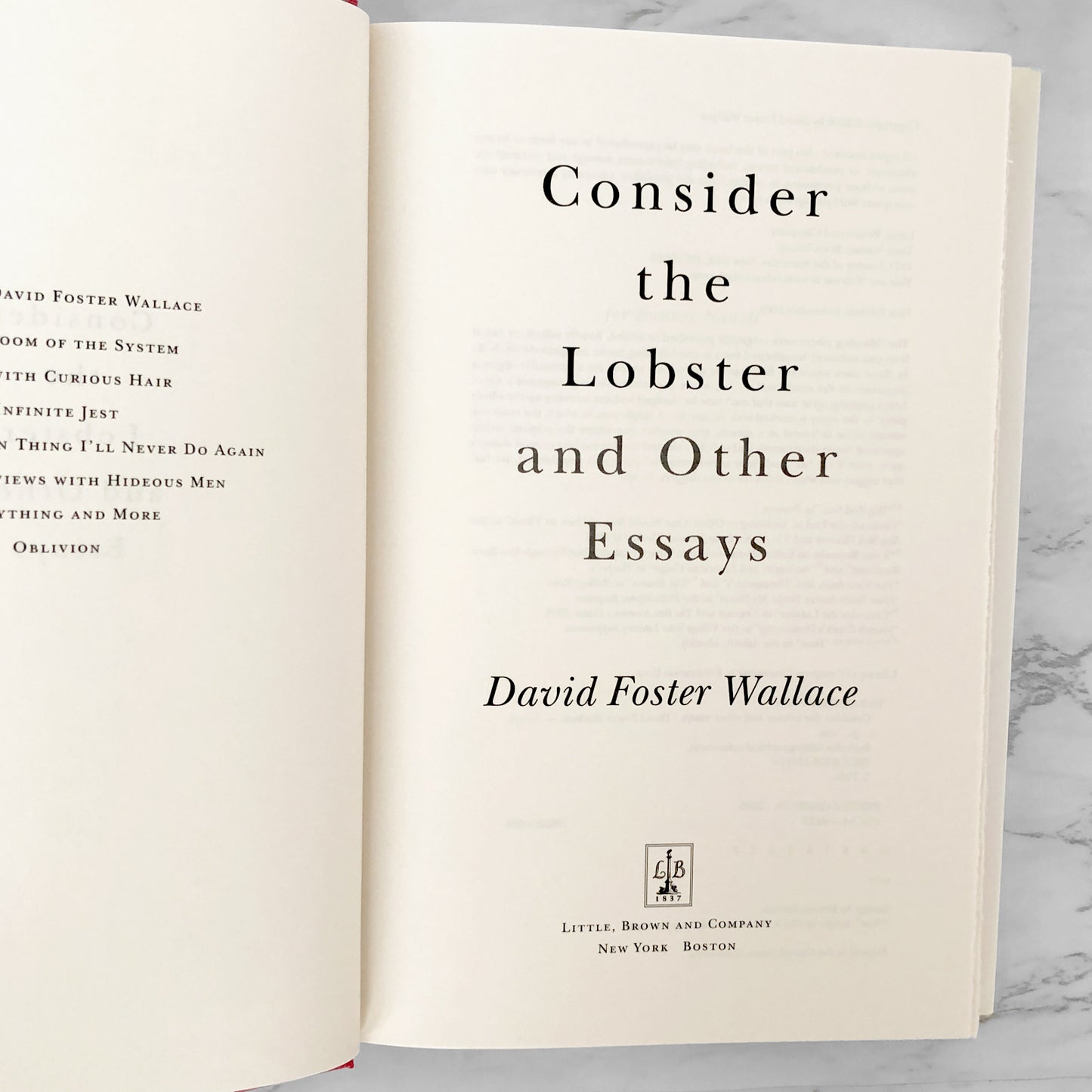 Consider the Lobster & Other Essays by David Foster Wallace [FIRST EDITION] 2005