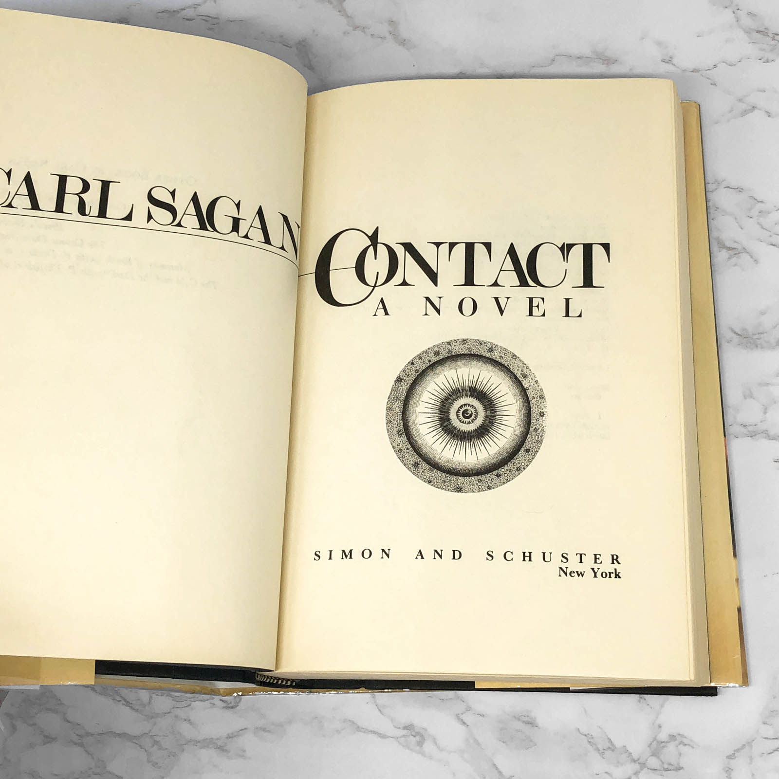 Contact: A Novel by Carl Sagan, First hot Edition, First Printing, Simon and Schuster, 1985