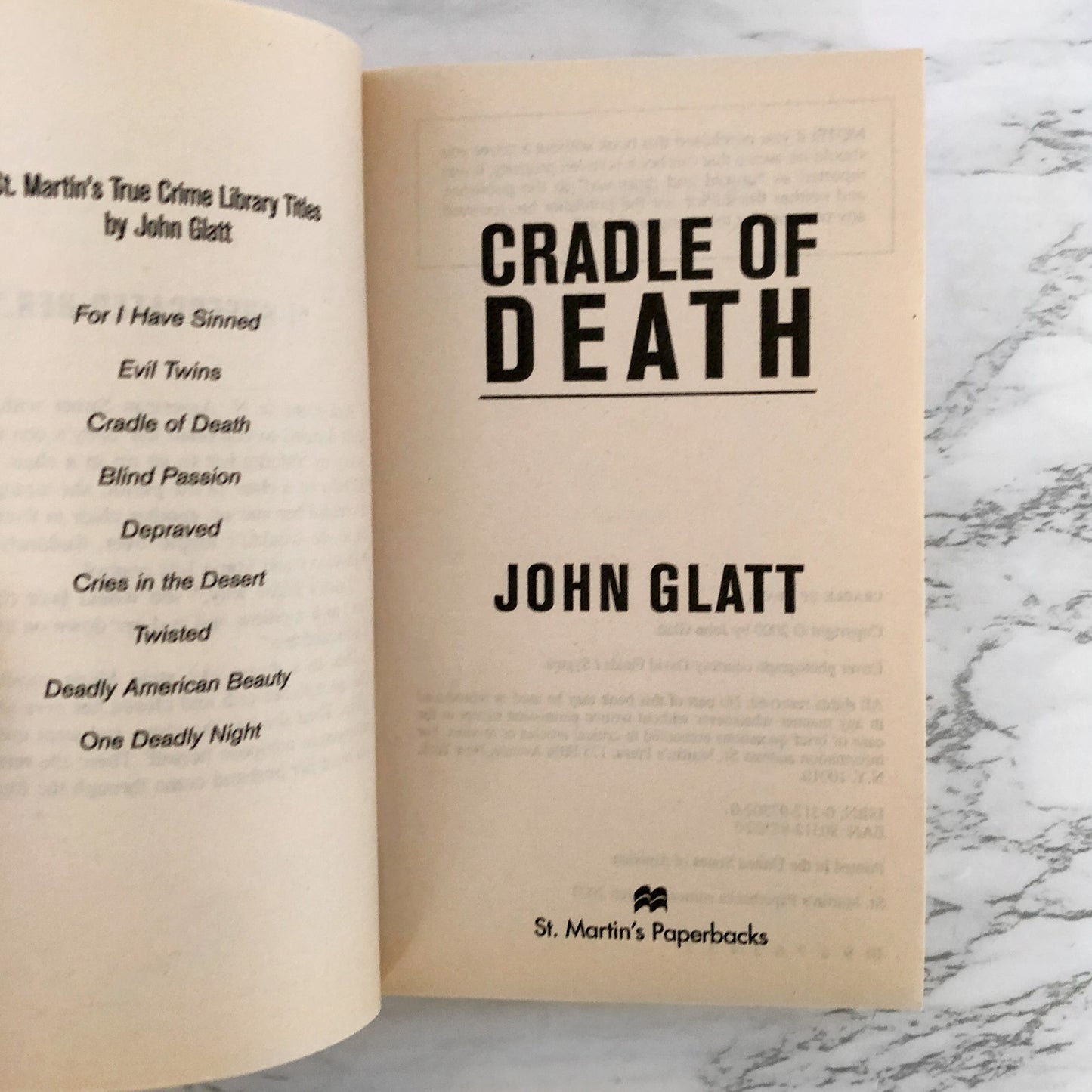 Cradle of Death by John Glatt [2000 PAPERBACK]