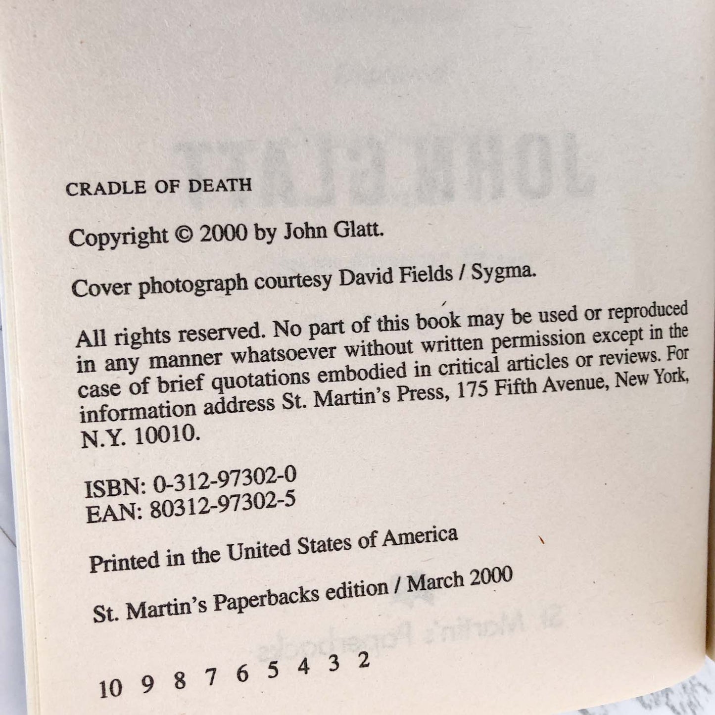 Cradle of Death by John Glatt [2000 PAPERBACK]