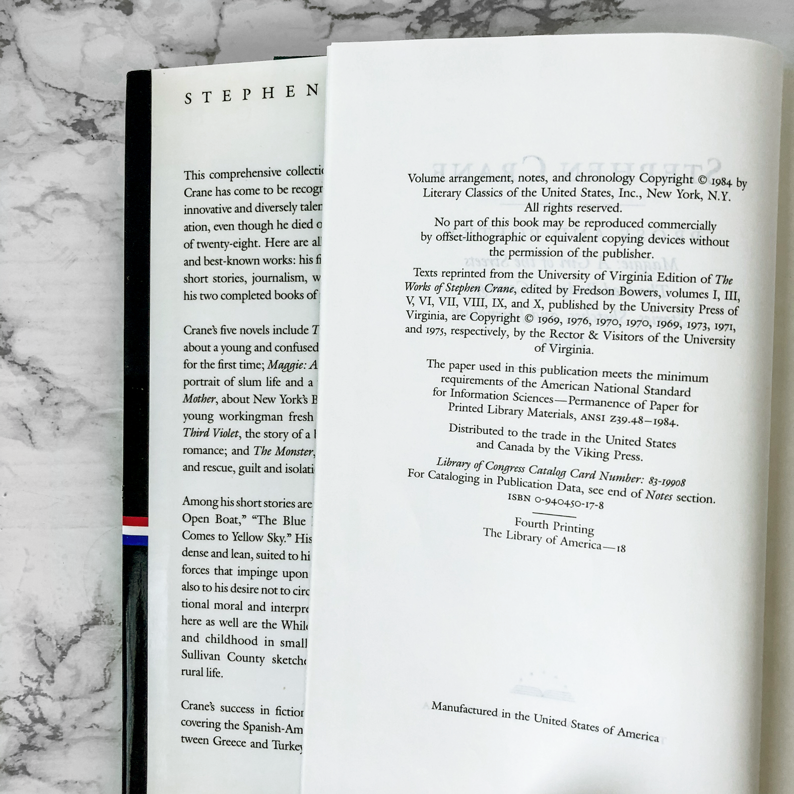 The Complete Works of Stephen Crane [LIBRARY OF AMERICA] Novels, Novellas, Stories, Sketches & Poetry - Bookshop Apocalypse