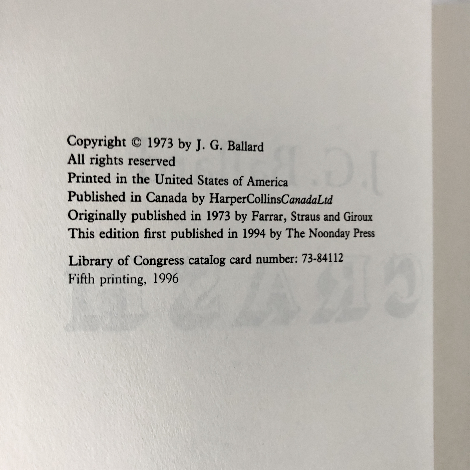 Crash by J.G. Ballard [1996 TRADE PAPERBACK] - Bookshop Apocalypse