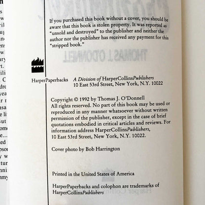 Crazymaker by Thomas Joseph O'Donnell [FIRST HARDCOVER EDITION] 1992