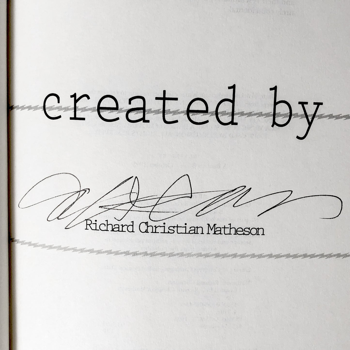 Created By by Richard Christian Matheson SIGNED! [FIRST EDITION / FIRST PRINTING] 1993