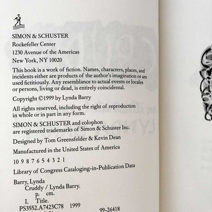Cruddy by Lynda Barry [FIRST EDITION / FIRST PRINTING] 1999