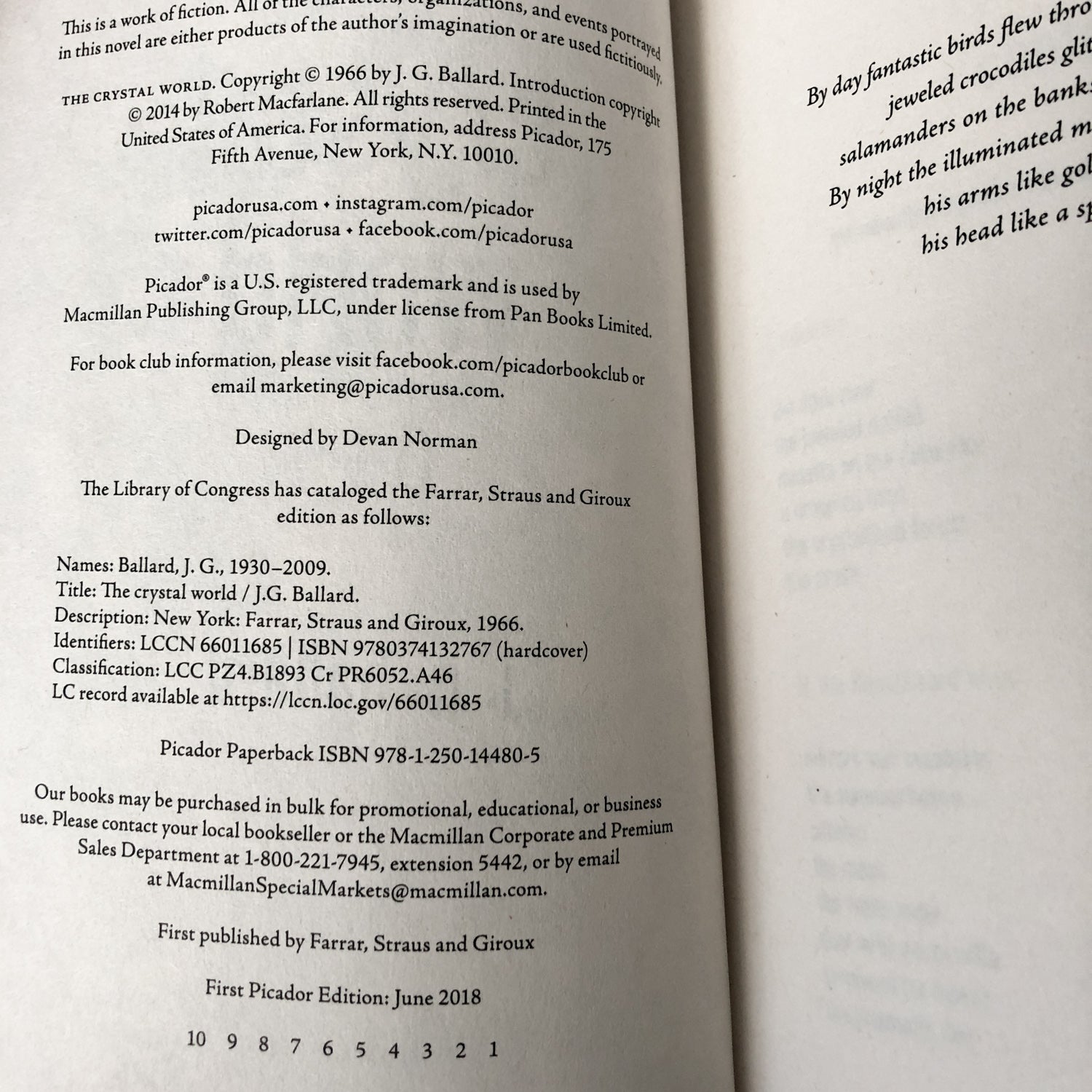 The Crystal World by J.G. Ballard [2018 TRADE PAPERBACK] - Bookshop Apocalypse