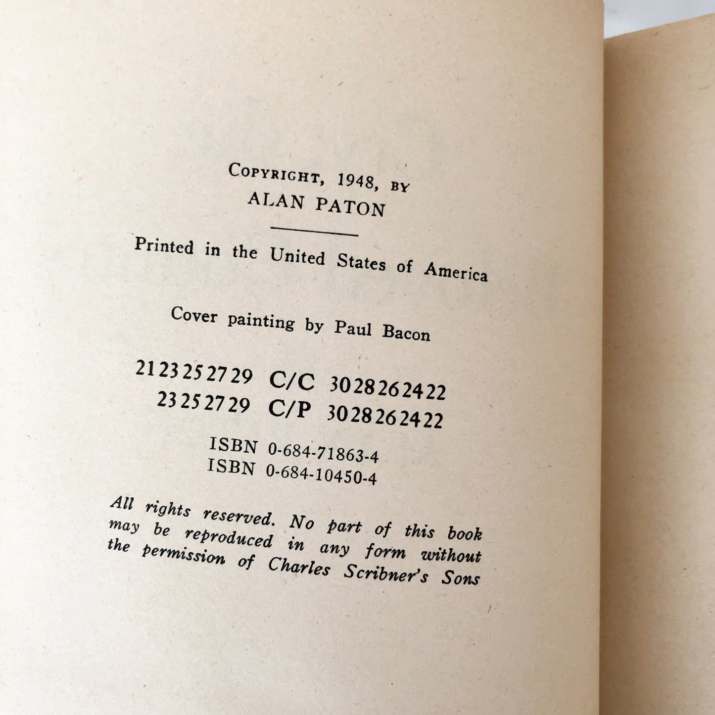 Cry the Beloved Country by Alan Paton [TRADE PAPERBACK] 1948 • Scribner