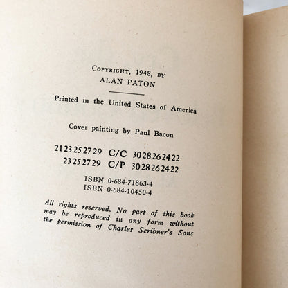 Cry the Beloved Country by Alan Paton [TRADE PAPERBACK] 1948 • Scribner