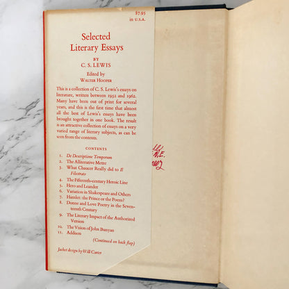 Selected Literary Essays by C.S. Lewis [FIRST EDITION / 1969]