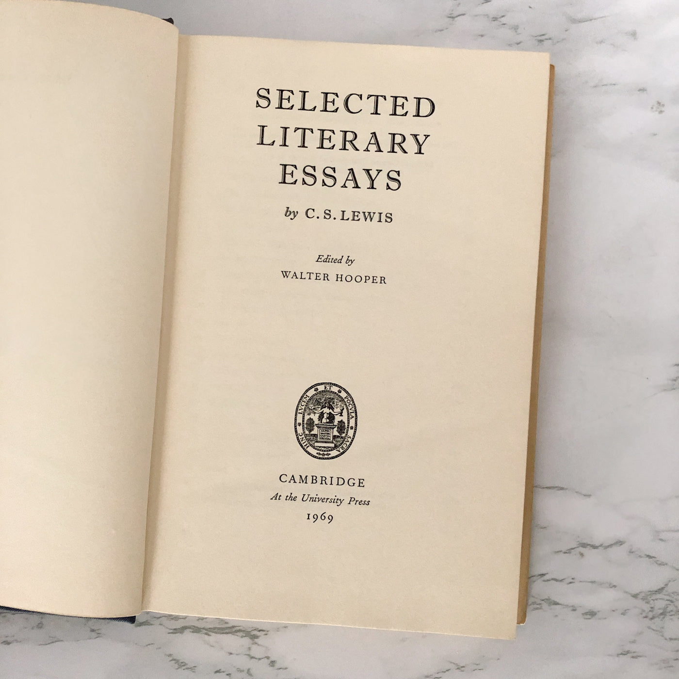 Selected Literary Essays by C.S. Lewis [FIRST EDITION / 1969]