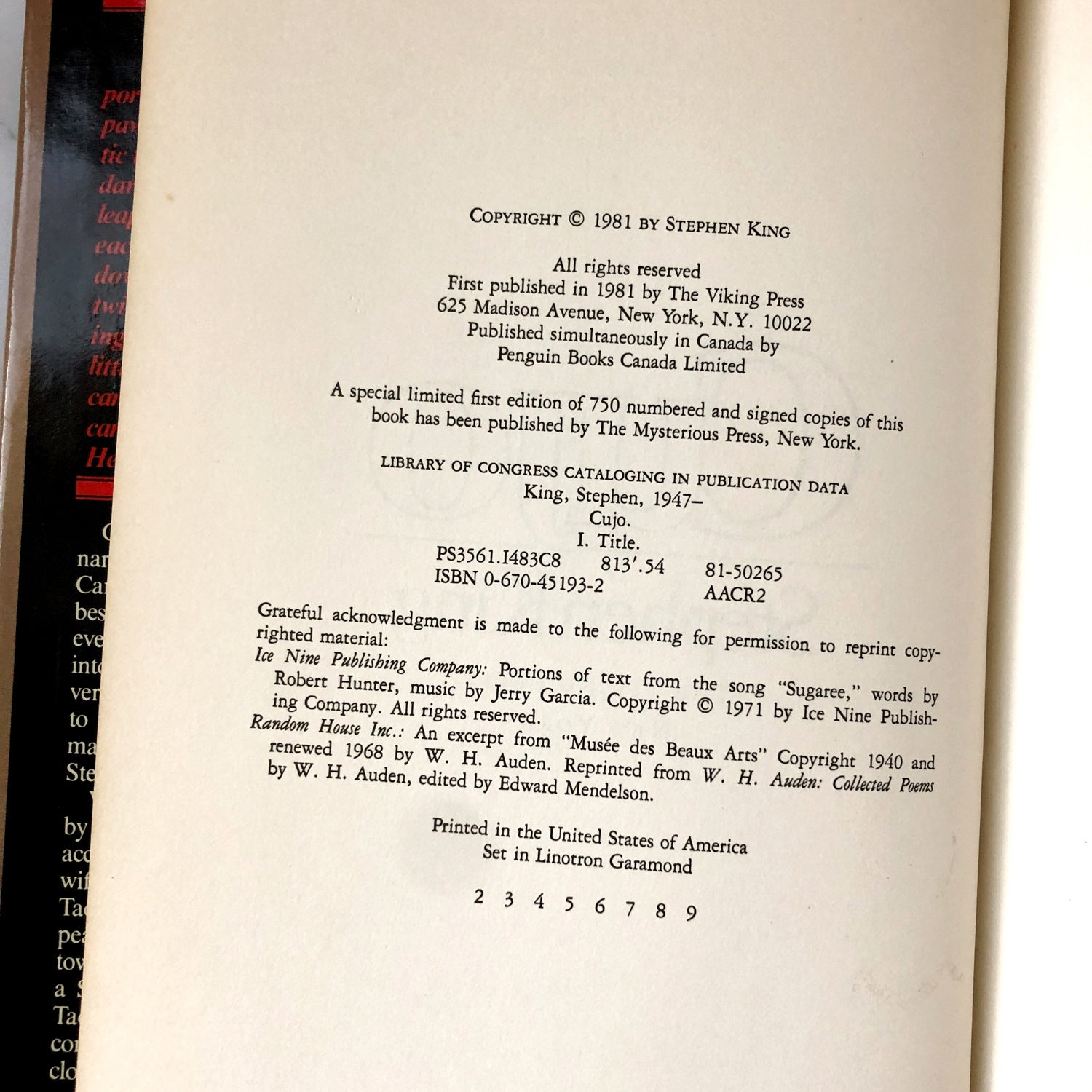 Cujo by Stephen King [FIRST EDITION / 1981] - Bookshop Apocalypse