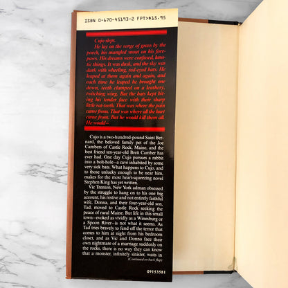 Cujo by Stephen King [FIRST EDITION / 1981]