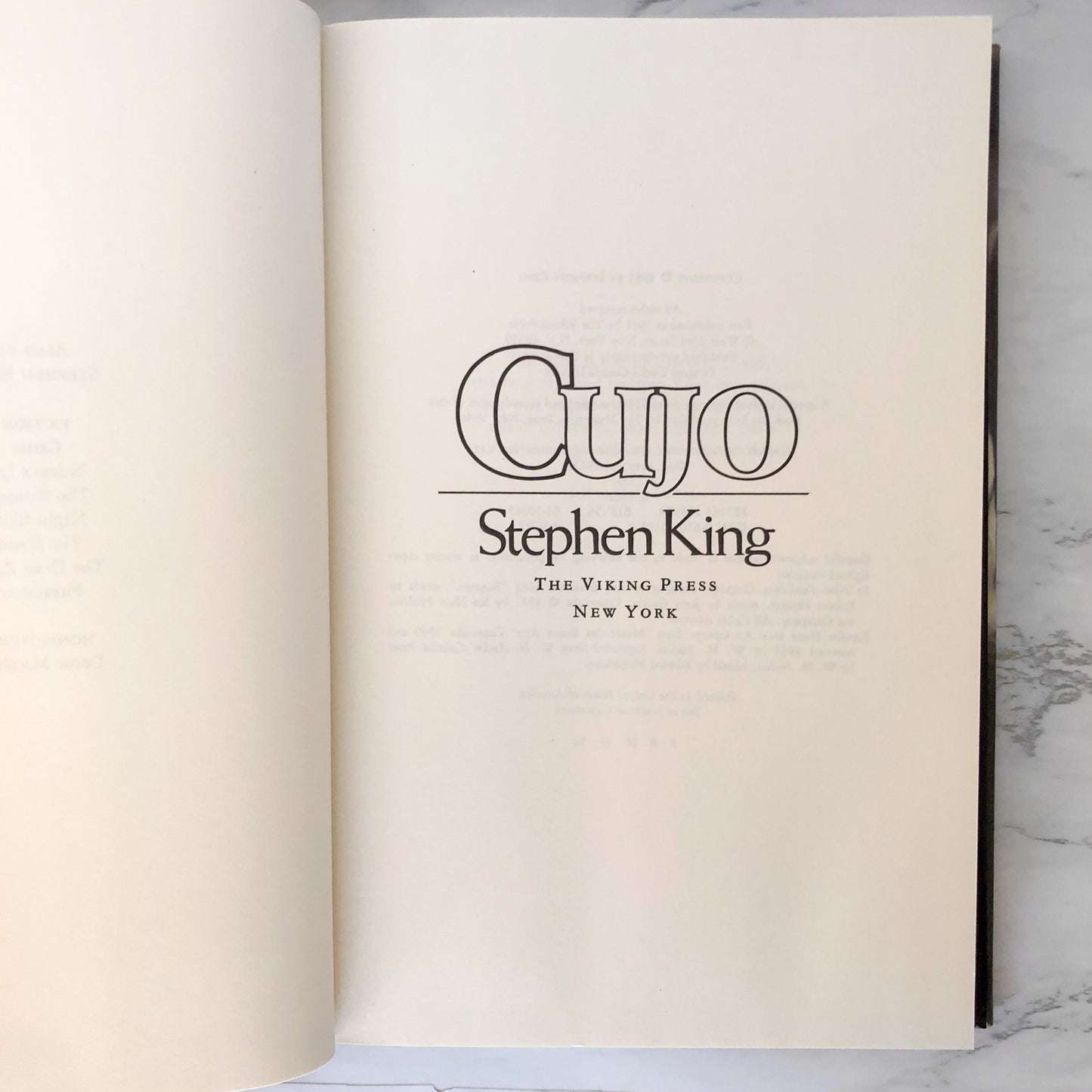 Cujo by Stephen King [FIRST EDITION / 1981]
