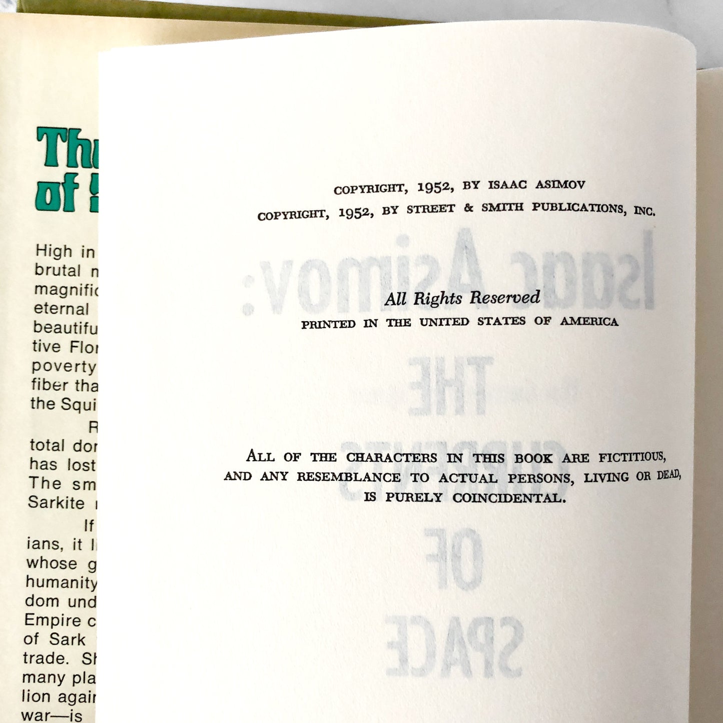 The Currents of Space by Isaac Asimov [BOOK CLUB EDITION / 1971]