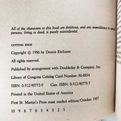 Cutting Edge: Dark Visions from New Masters of Horror edited by Dennis Etchison [FIRST PAPEBACK PRINTING] 1987
