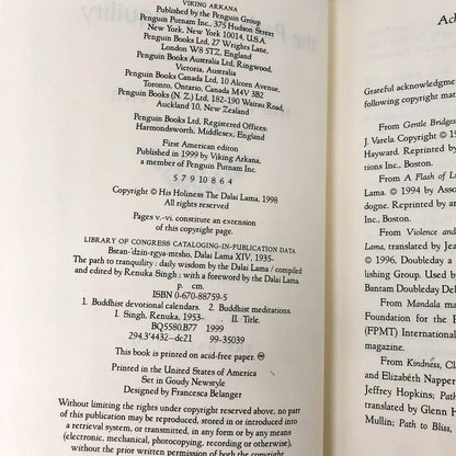 The Path to Tranquiliy by Dalai Lama XIV [U.S. FIRST EDITION] 1999