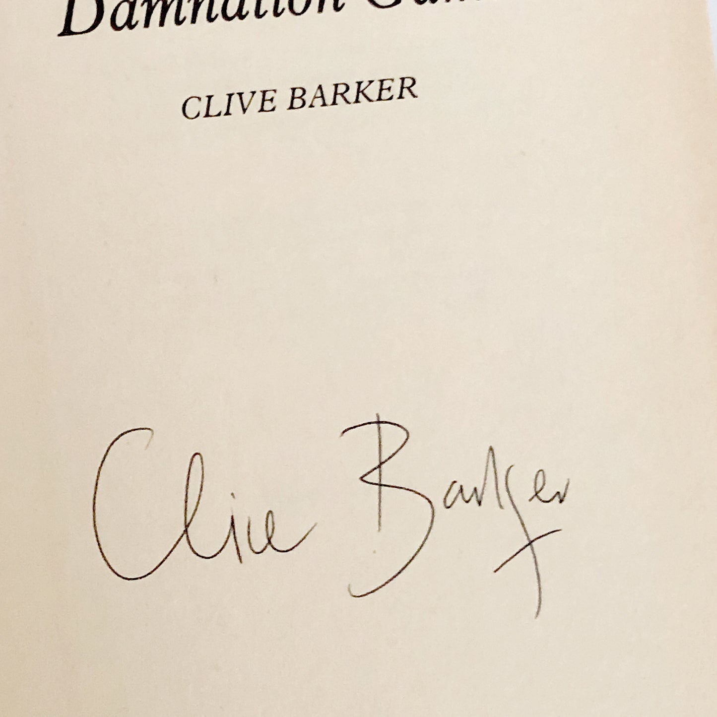 The Damnation Game by Clive Barker SIGNED! [U.K. FIRST EDITION]