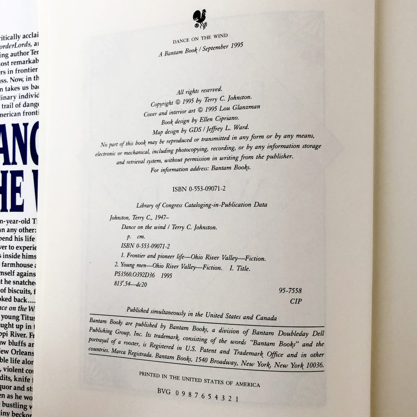 Dance on the Wind by Terry C. Johnston [FIRST EDITION / FIRST PRINTING]