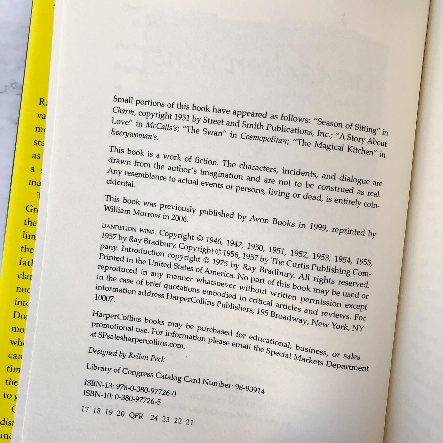 Dandelion Wine by Ray Bradbury [HARDCOVER RE-ISSUE]  2006 • William Morrow