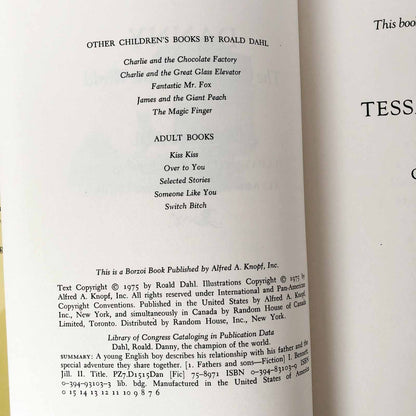 Danny the Champion of the World by Roald Dahl [FIRST EDITION] RARE 2nd State!