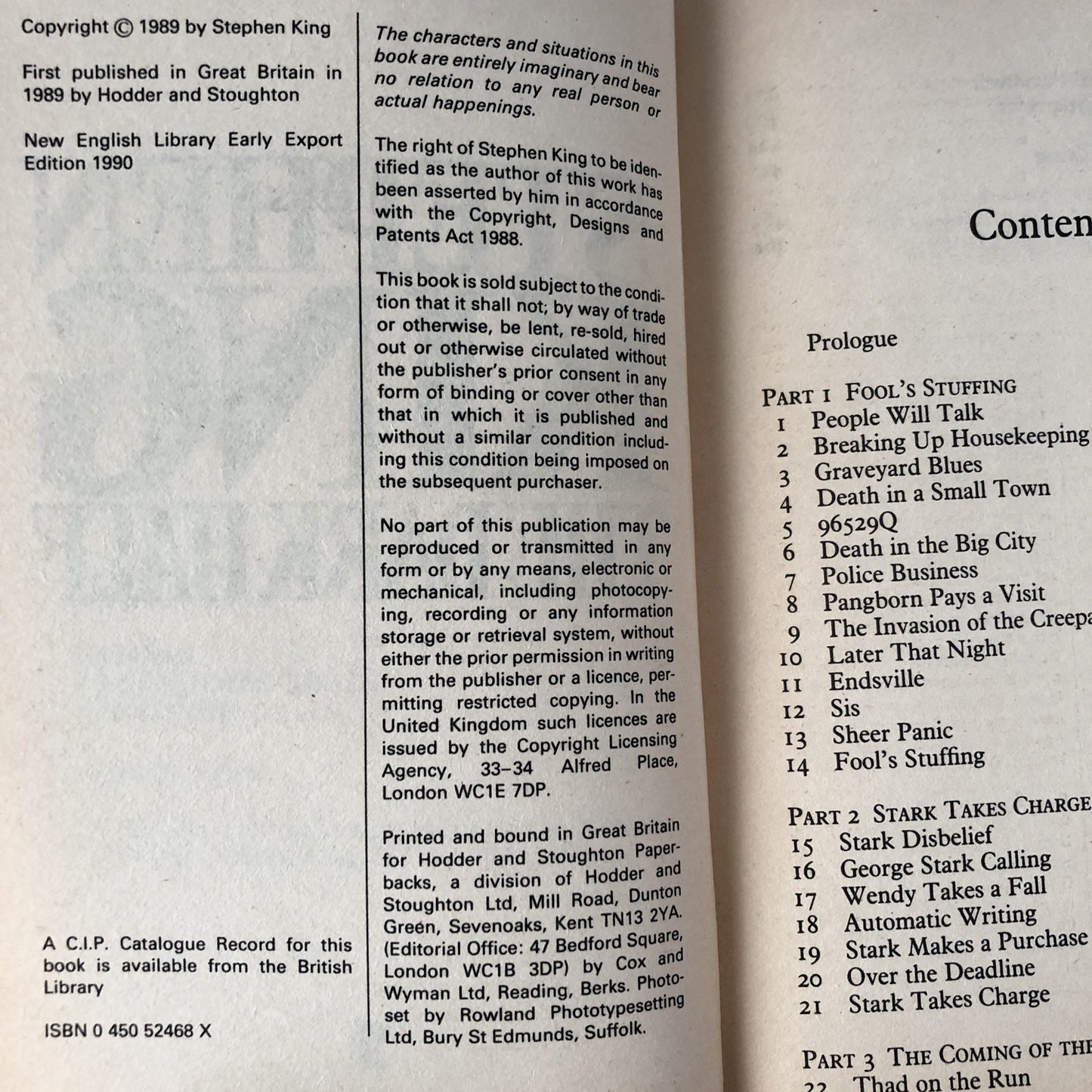 The Dark Half by Stephen King [1989 UK PAPERBACK] - Bookshop Apocalypse