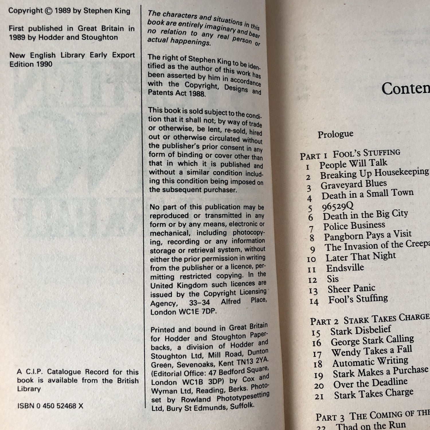 The Dark Half by Stephen King [1989 UK PAPERBACK] - Bookshop Apocalypse