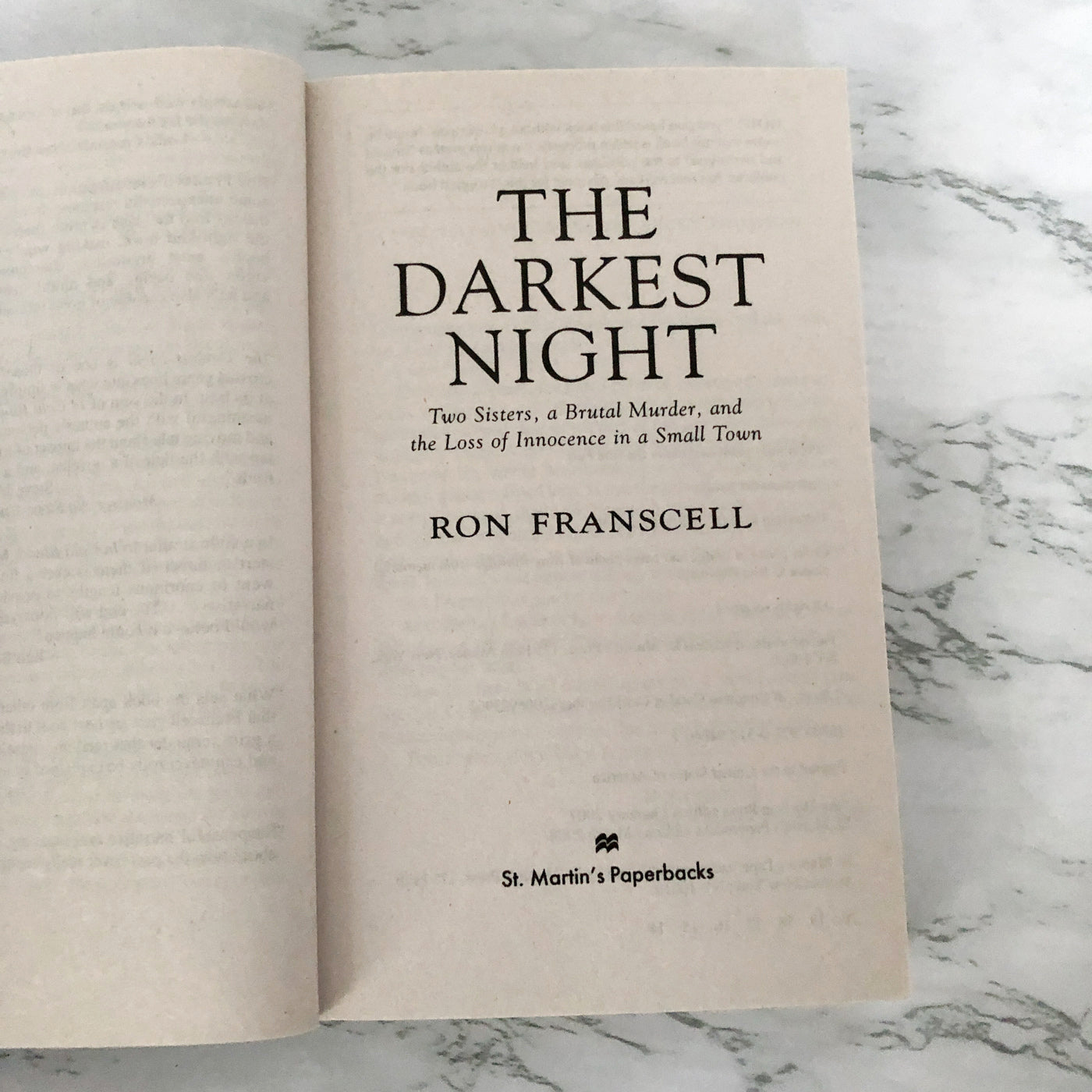 The Darkest Night by Ron Franscell [2008 PAPERBACK]