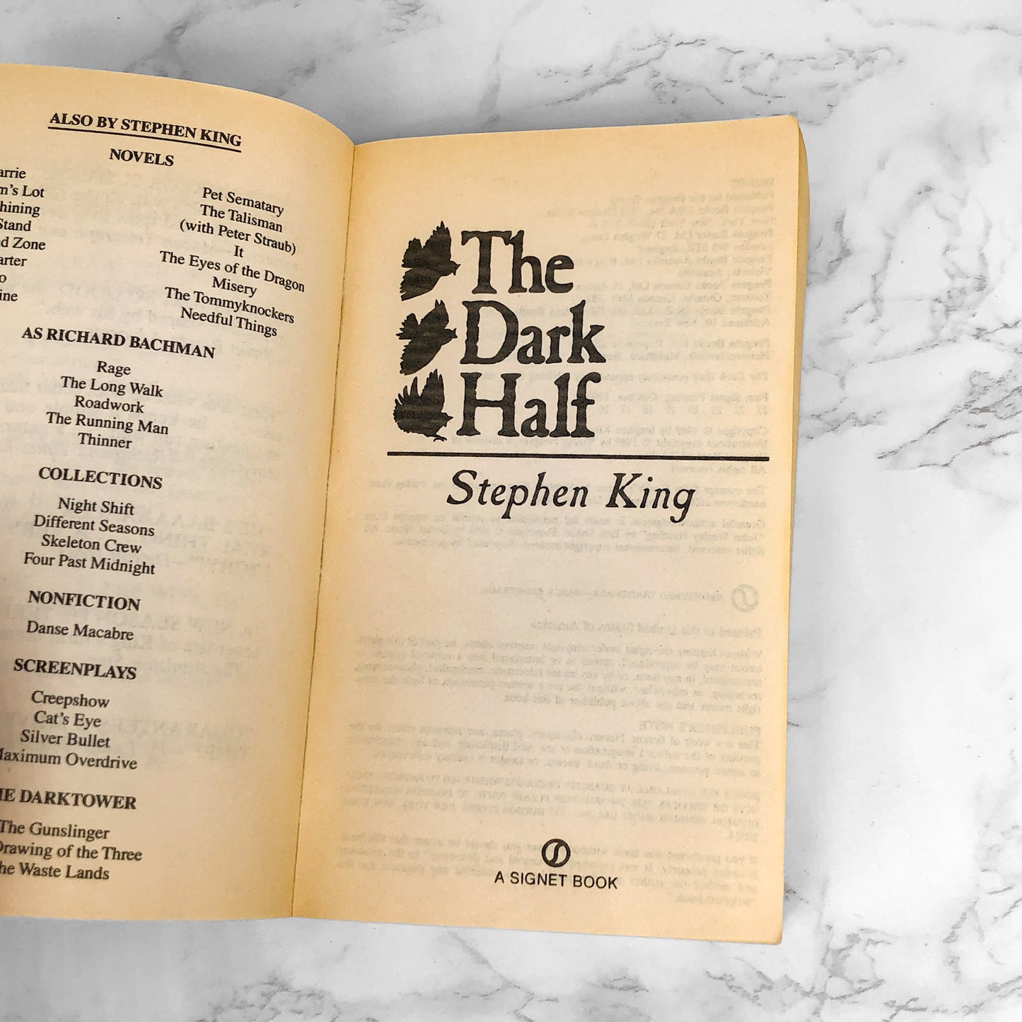 The Dark Half by Stephen King [MOVIE TIE-IN PAPERBACK] 1993