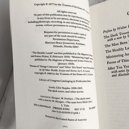 The Dark Tower & Other Stories by C.S. Lewis [TRADE PAPERBACK]